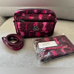 EUC Lug Switch Convertible Crossbody Bag and NWT Peekaboo Pouch - Shibori Wine